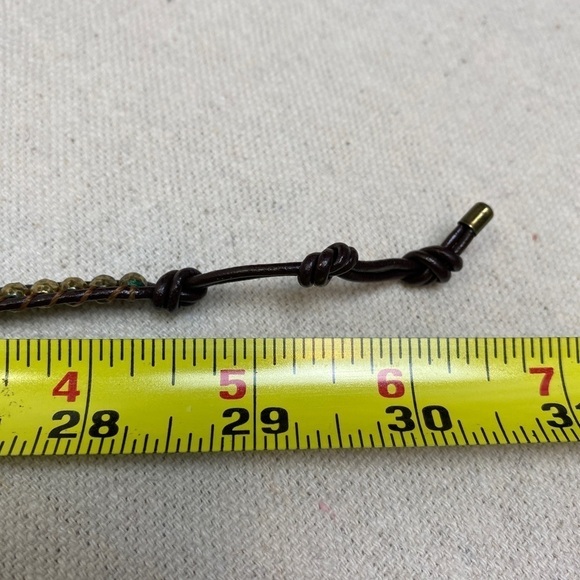 Hammered brass color bead wrap bracelet - Picture 4 of 4